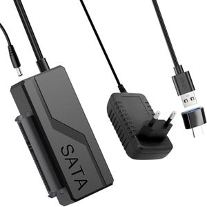 USB 3.0 naar SATA Adapterkabel voor HDD/SSD - 6Gbps, Externe Converter met Voedingsadapter