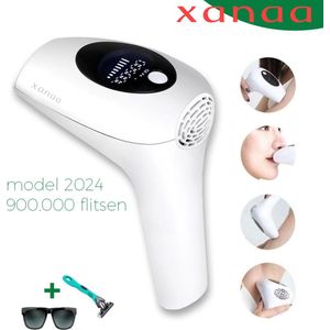 XANAA - IPL laser ontharingsapparaat - Voor mannen en vrouwen - 8 verschillende standen - Meer dan 900000 flitsen - Ice cool functie - Beschermbril - Scheermesje - Permanent haarvrij -Haar Verwijderaar- Lichtontharing - Ontharinglaser