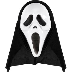 Widmann - Scream Kostuum - Ghost Makser Met Kap Schreeuwende Geest - wit / beige - Halloween - Verkleedkleding