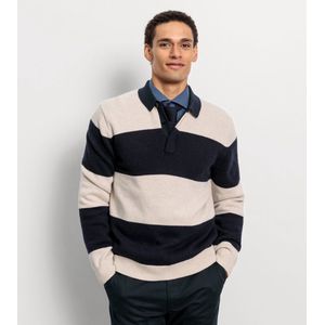 Olymp - Casual-polo - Blauw - Model 5315 - Lange Mouwen