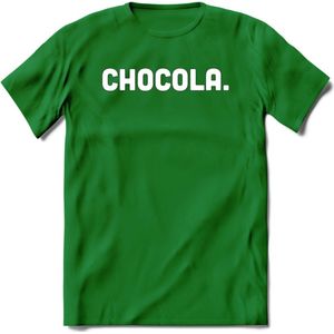 Chocola - Snack T-Shirt | Grappig Verjaardag Kleding Cadeau | Eten En Snoep Shirt | Dames - Heren - Unisex Tshirt | - Donker Groen - XL