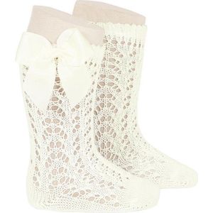 Cóndor Kniekous Opengewerkt Grosgrain Strik | 2519/2 | Linen/Beige | 27-30 | maat 6