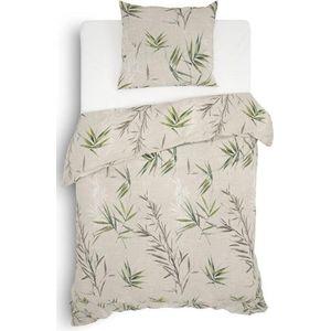 Heckett & Lane - Sami - Dekbedovertrek - Natural Green - Flanel - Eenpersoons 140x200/220 cm