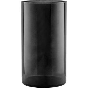 Vloervaas, groot, 29 cm, glazen vaas, cilinder, grote kleurrijke vaas voor pampasgras, glazen vaas, ronde glazen cilinder, grafiet, 5120 ml, Ø 15,8 cm