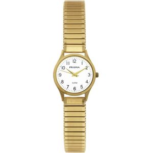Dames Goudkleurig Horloge van Prisma met Rekband 21 mm