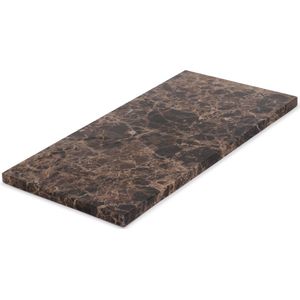 MOOISA - Marmer - dienblad rechthoek M - bruin marmer - 15x30cm - rond marmer dienblad - vierkant marmer dienblad - decoratie schaal - tapasplank - serveerplank