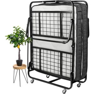Troonz® Logeerbed Milano 90x200 cm – Vouwbed met Matras - Opklapbed 1 persoons