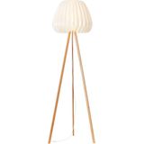BRILLIANT lamp, Inna vloerlamp, driepotig hout licht/wit, bamboe/kunststof, 1x A60, E27, 60W, normale lampen (niet inbegrepen), A++
