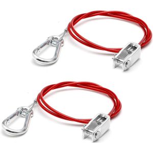 Veiligheidskabel voor aanhanger - 2 meter - Rood - Geschikt voor diverse aanhangersRemkabel voor aanhanger - Universeel model voor remmende aanhangersAfscheurtouw voor ongeremde aanhangers - Handige caravan vangtouw