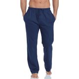 Timone - TI-TPP-002 - Heren Pajamabroek - Donkerblauw - 100% Katoen - Lang - Met Zakken