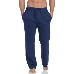 Timone - TI-TPP-002 - Heren Pajamabroek - Donkerblauw - 100% Katoen - Lang - Met Zakken