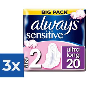 Always Maandverband Sensitive L 20 stuks - Voordeelverpakking 3 stuks
