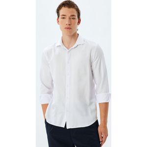 Halve Italiaanse kraag Lange mouw Overhemd