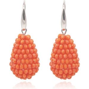 Cilla Jewels Druppel oorhangers Kristal Oranje