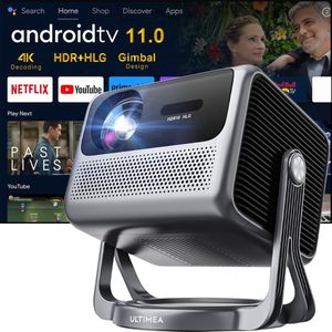 ULTIMEA Smart Bluetooth Beamer met Android TV 11.0 en Netflix, 600 ANSI HDR HLG, 90° Gimbal