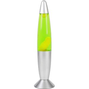 Lavalamp - Groene Lava - Zilvere Basis - LED verlichting - Sfeerverlichting voor Volwassenen en Kinderen - Nieuwe Wintercollectie 2023 - 23W - 35 x 8.5cm