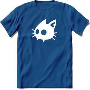 Cat Head - Katten T-Shirt Kleding Cadeau | Dames - Heren - Unisex | Kat / Dieren shirt | Grappig Verjaardag kado | Tshirt Met Print | - Donker Blauw - 3XL