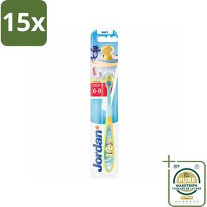 15 x Jordan Tandenborstel Step 3 (6-9 jaar) - Grootverpakking - Baby Tandenborstel - Kindertandenborstel - Tandenborstel 0-2 Jaar - Tandenborstel 6-9 Jaar - Tandenborstel Voor Melkgebit