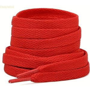 1 paar veters plat rood - rode veters - platte veters voor sneakers of gymschoenen - 120cm