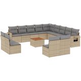 vidaXL-14-delige-Loungeset-met-kussens-poly-rattan-beige