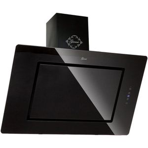 GURARI Reikwijdte Afzuigkap GCH S 155 BL 90 Prime N+Koolfilter, Afzuigkap 90 cm, zwart glas, 1000m³/h, 4 niveaus, Wandafzuigkap