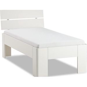 B Bright Fresh 500 Bed met Hoofdbord 90x220cm - Bedframe Wit - Eenpersoonsbedden - Instaphoogte: 50cm