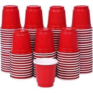EasyFinds Red Cup Shotglaasjes - 50 stuks | Plastic Wegwerp Shotglazen | Ideaal voor een drankspel | Plastic Mini Red Cups