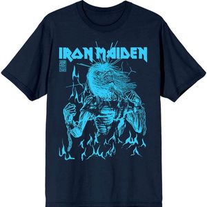 Iron Maiden - 50 Life After Death Flames Heren T-shirt - S - Donkerblauw