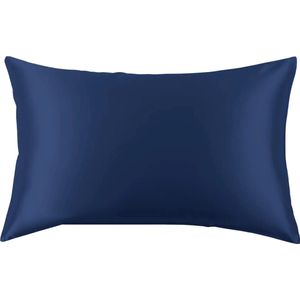 Silkmood zijden kussensloop, 100% zijde 19 momme (400 draadtelling), 50x75cm, Oxford blauw