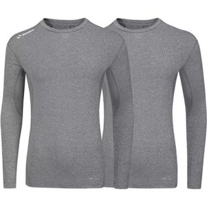 2-Pack Sondico compressie lange mouw sportshirt - heren - Mid grey - maat XXL