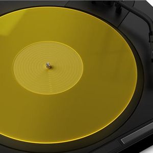 Acryl Draaitafel Slipmat voor Vinyl: Verbeter de Geluidskwaliteit met Antistatische Design, Geel
