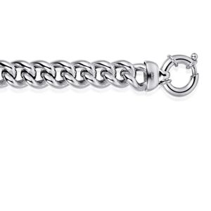Zilveren grote collier - grote ketting - geslepen gourmetschakel - echt zilver - grove schakels ketting - luxe - cadeautip - 45 cm