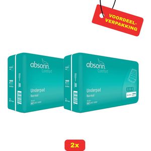 2x Absorin Comfort Normal onderlegger disposable - 60x60 cm 30 stuks - Voordeelverpakking!