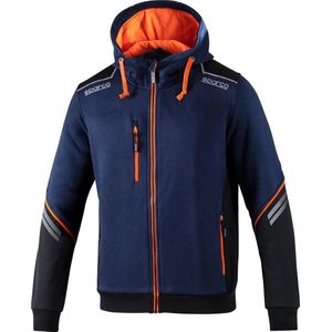 Sparco TECH outdoor vest met capuchon - Marineblauw/Oranje - outdoor vest maat S