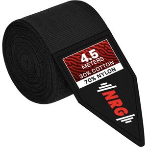 NRG - Bandage Boksen - Boksbandages - Hand Wraps - 450 cm - Heren - Dames - Zwart