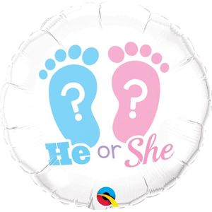 Qualatex - Folieballon He or She 45 cm