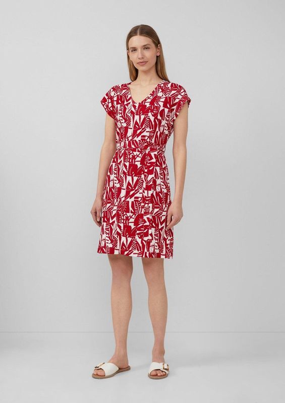 Jerseyjurk - All-Over Print - V-Hals - Strikceintuur