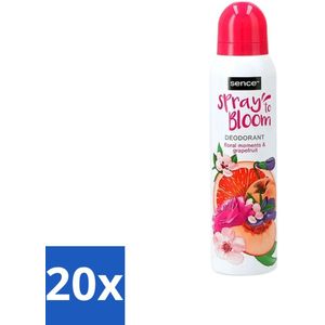 Sence - Floral & Grapefruit - Deodorant - Fris & Fruitig - 150 ml - Bulkverpakking - 20 stuks