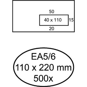 Envelop hermes ea5/6 vr v10 4x11 80gr zk wit | Doos a 500 stuk