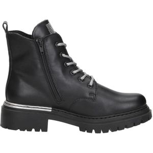Rieker - Veterschoenen - Zwart - Blokhak - Ritssluiting