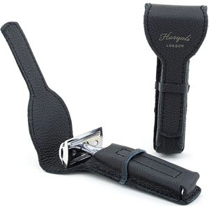 Zwart Lederen Etui voor Scheermessen - Perfecte Bescherming voor Double Edge Safety Scheermessen