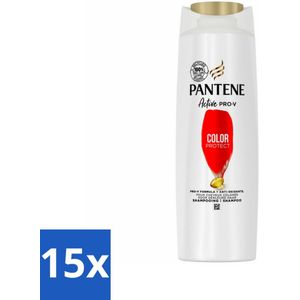 15 x Pantene - Shampoo - Color Protect Volume - Kleurbehoud en Volume - Voor Gekleurd Haar - 225 ml - Gekleurd Haar Shampoo - Kleurbehoud Shampoo - Volume Shampoo - Pro-V Shampoo - Bescherming Voor Gekleurd Haar