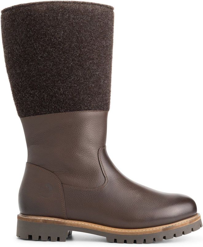 Travelin' - Lagen - Hoge Laarzen - Donkerbruin - Wol/Vilt