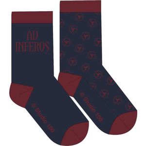 Nachtwacht Sokken blauw/rood - 2 stuks 35/38