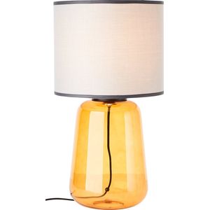 Brilliant Hydra tafellamp 56cm grijs/geel glas/textiel snoer schakelaar 1x A60, E27, 60 W, geschikt voor normale lamp (niet inbegrepen)