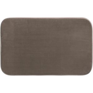 5Five Badkamerkleedje/badmat tapijt - memory foam - taupe - 48 x 80 cm - anti slip mat