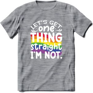 Lets Get Things Straight | Pride T-Shirt | Grappig LHBTIQ+ / LGBTQ / Gay / Homo / Lesbi Cadeau Shirt | Dames - Heren - Unisex | Tshirt Kleding Kado | - Donker Grijs - Gemaleerd - XXL