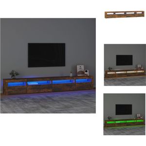 vidaXL TV-meubel - LED-verlichting - Materiaal- bewerkt hout - Afmetingen- 270 x 35 x 40 cm - Kleur- gerookt eiken - Kast