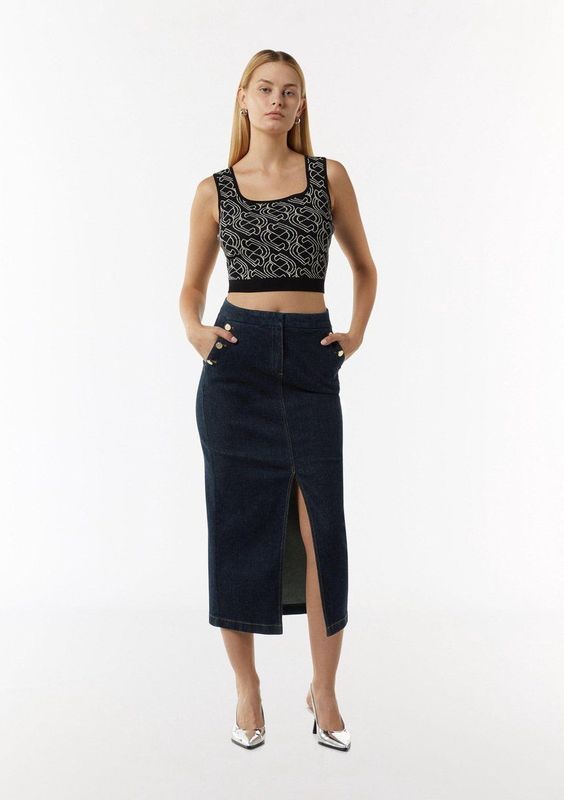 comma spijkerrok lang, 59z9, 34