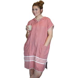 Saunaponcho Met Rits Sultan Dusty Rose Voor Dames